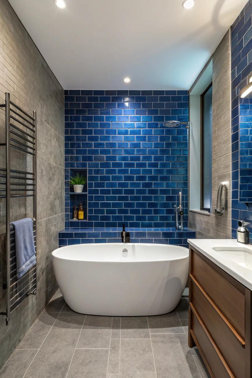 Transform your tub space into a declaration with a sensational feature wall.