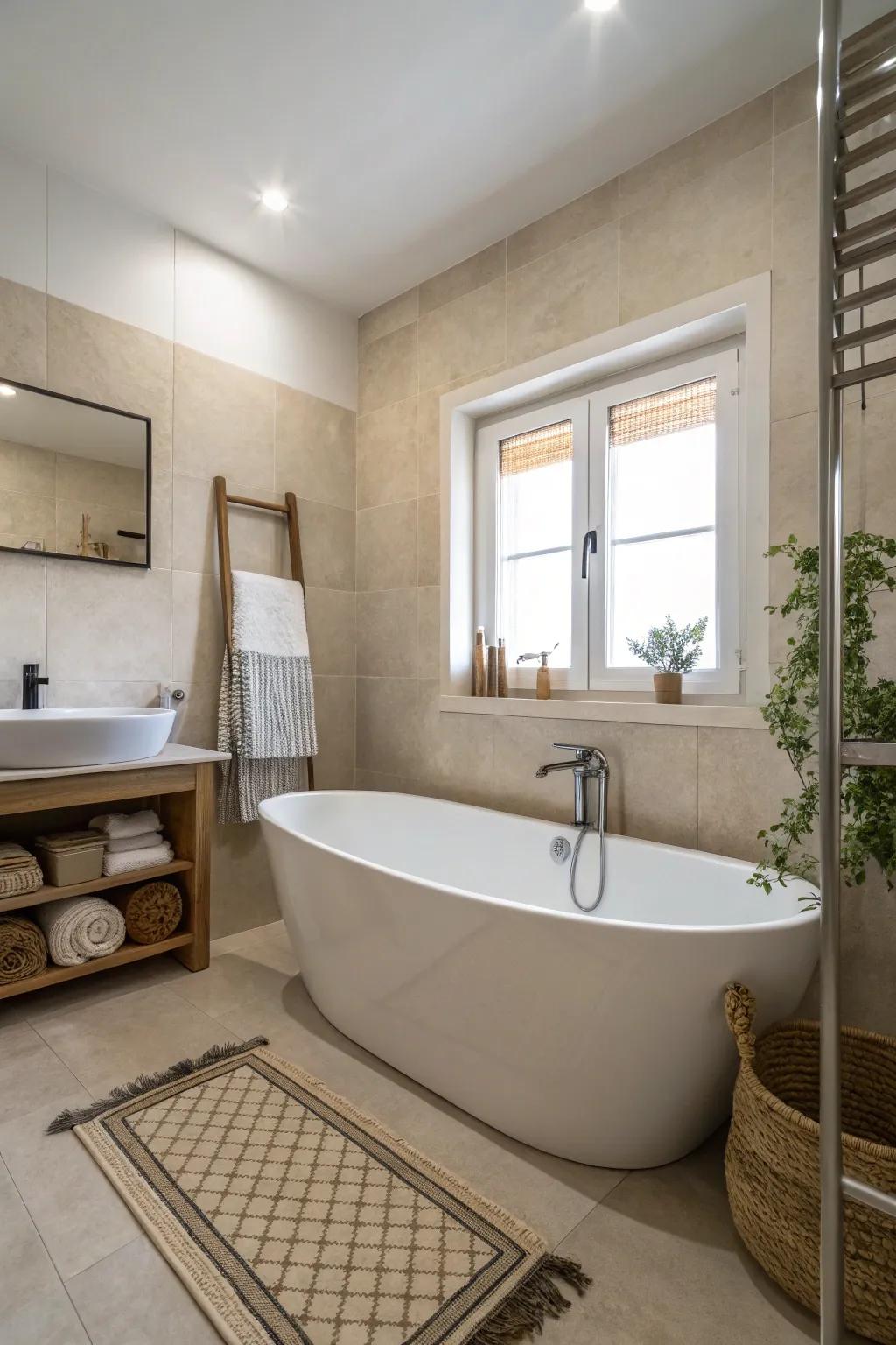 Find tranquility through a minimalistic bathtub design.