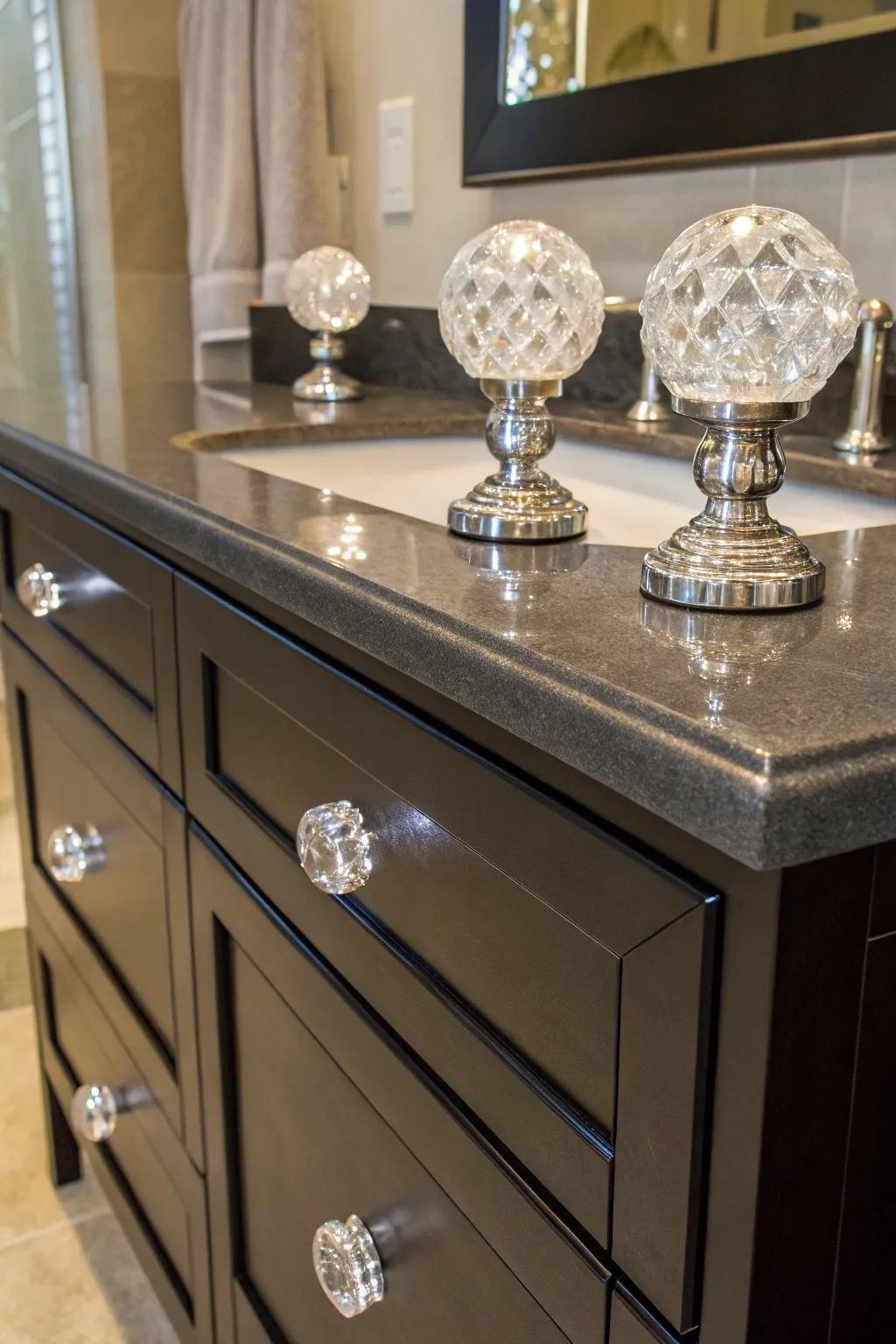 Crystal knobs infuse every vanity with an ageless radiance.
