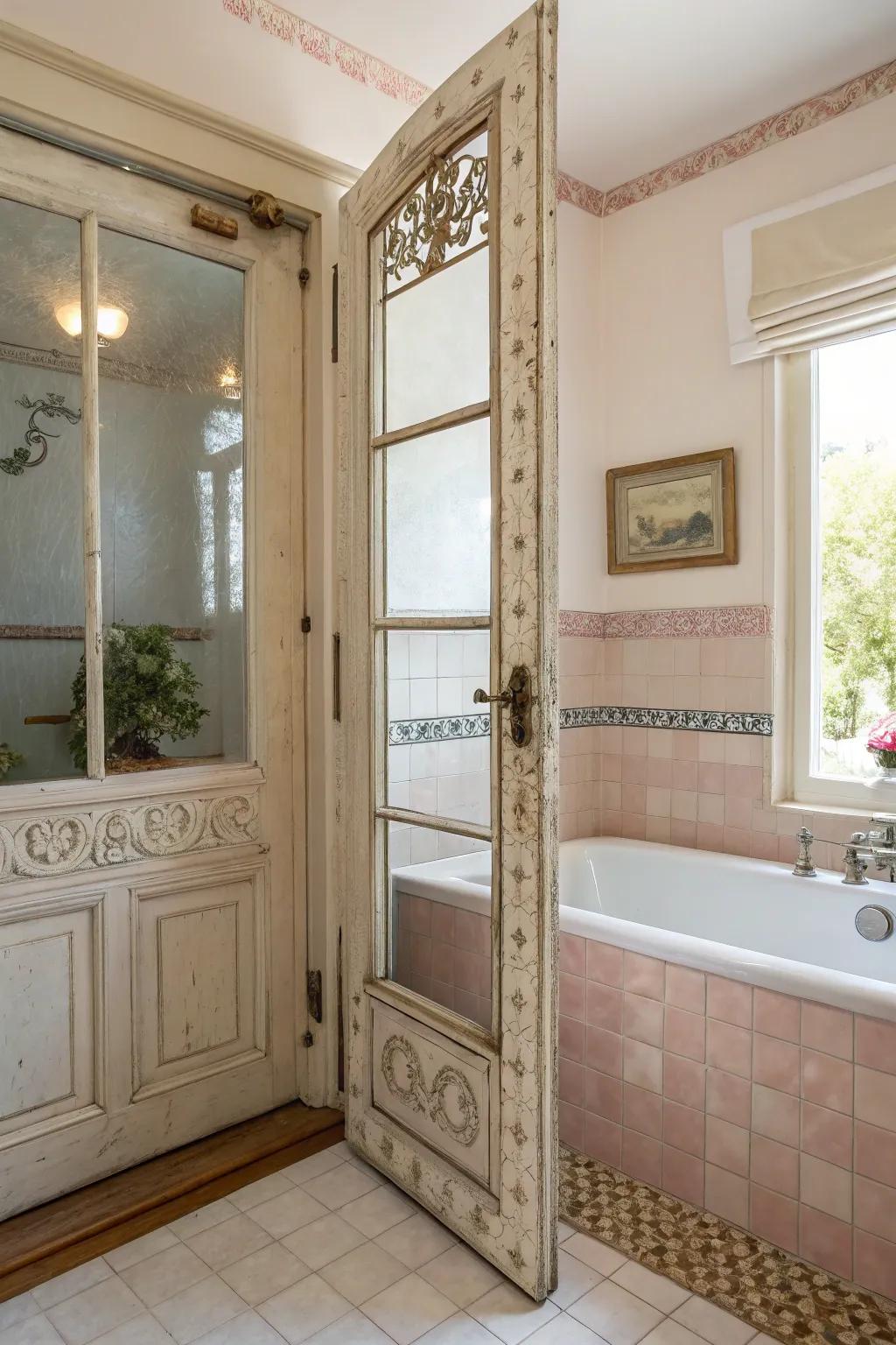 Enclosed glass partitions impart a timeless allure to any bathroom.
