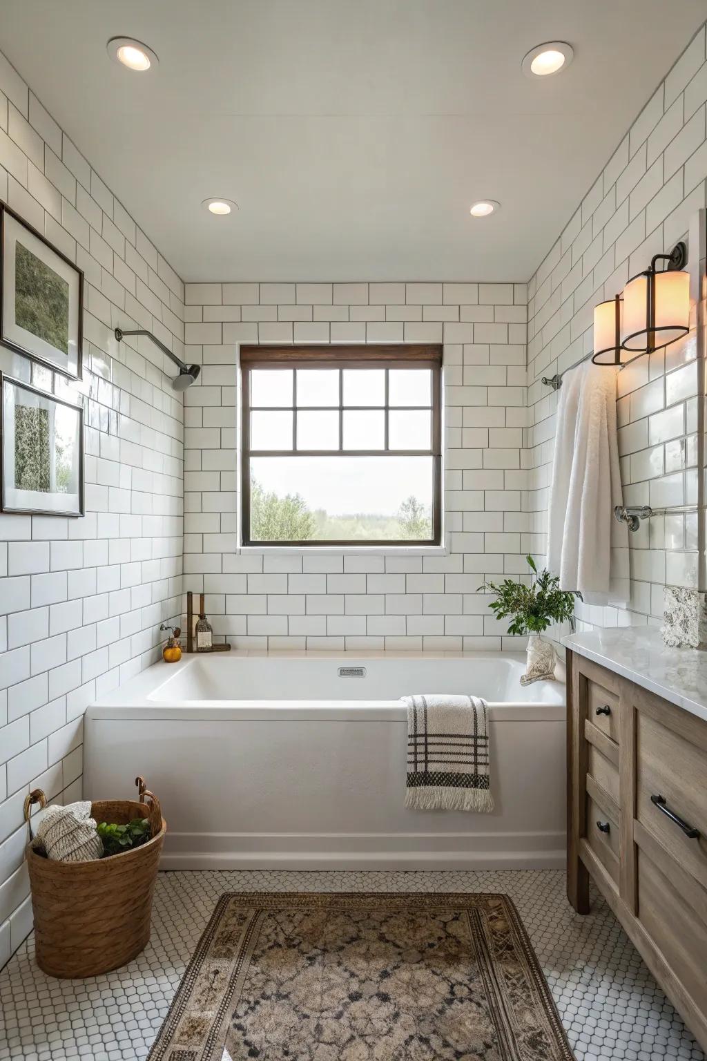 Timeless allure with simple metro-style tiling