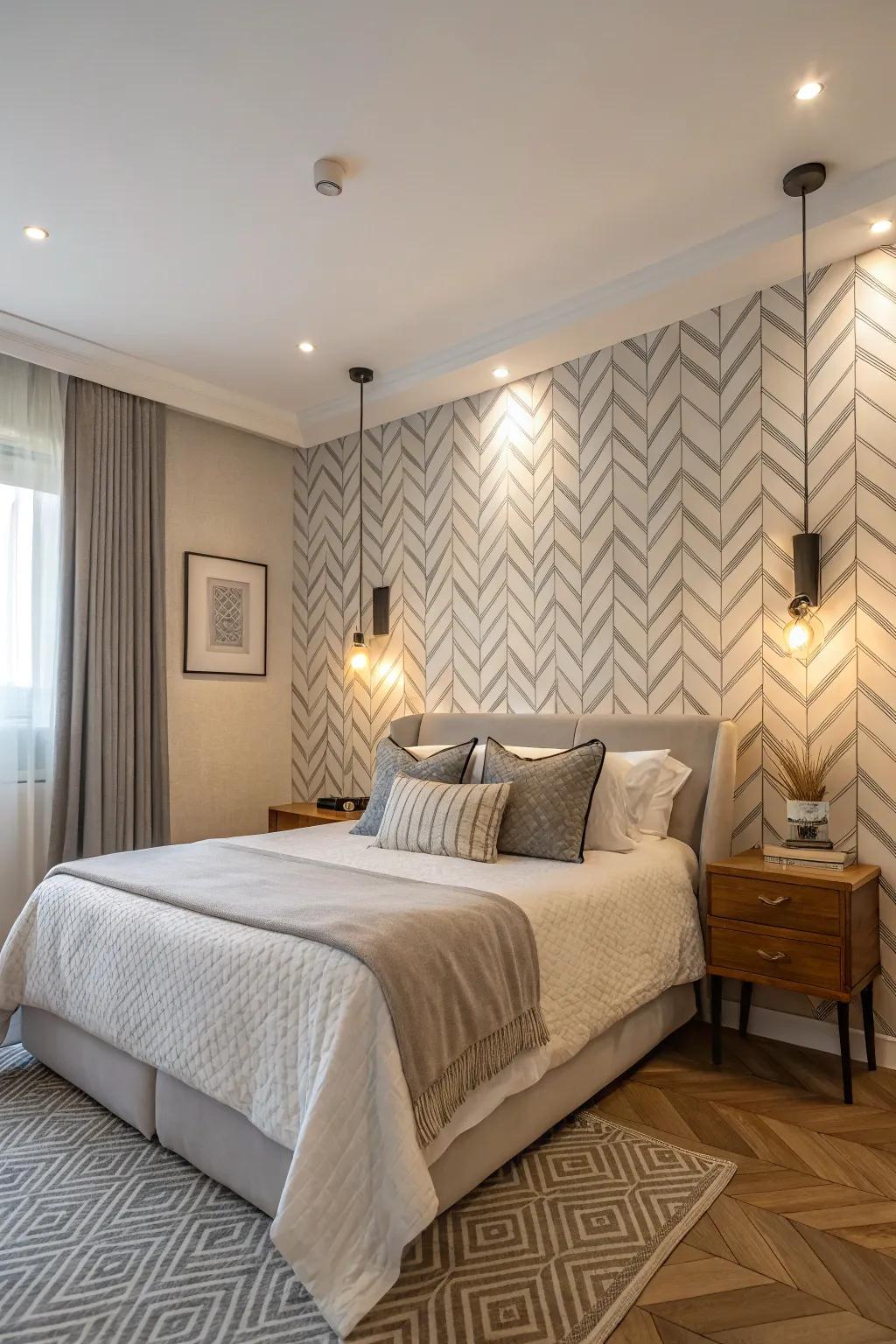 Wallpaper is incredibly versatile when creating unique accent walls.