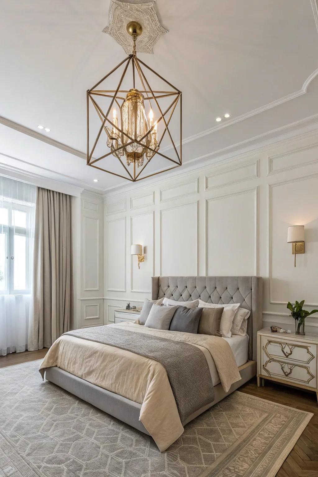 Modernize your space with a geometric chandelier.