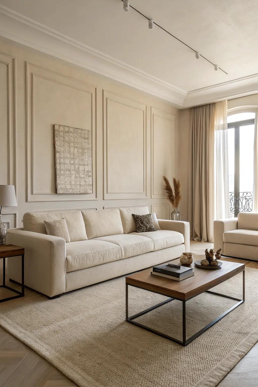 Simple furniture maintains a modern and clean aesthetic.