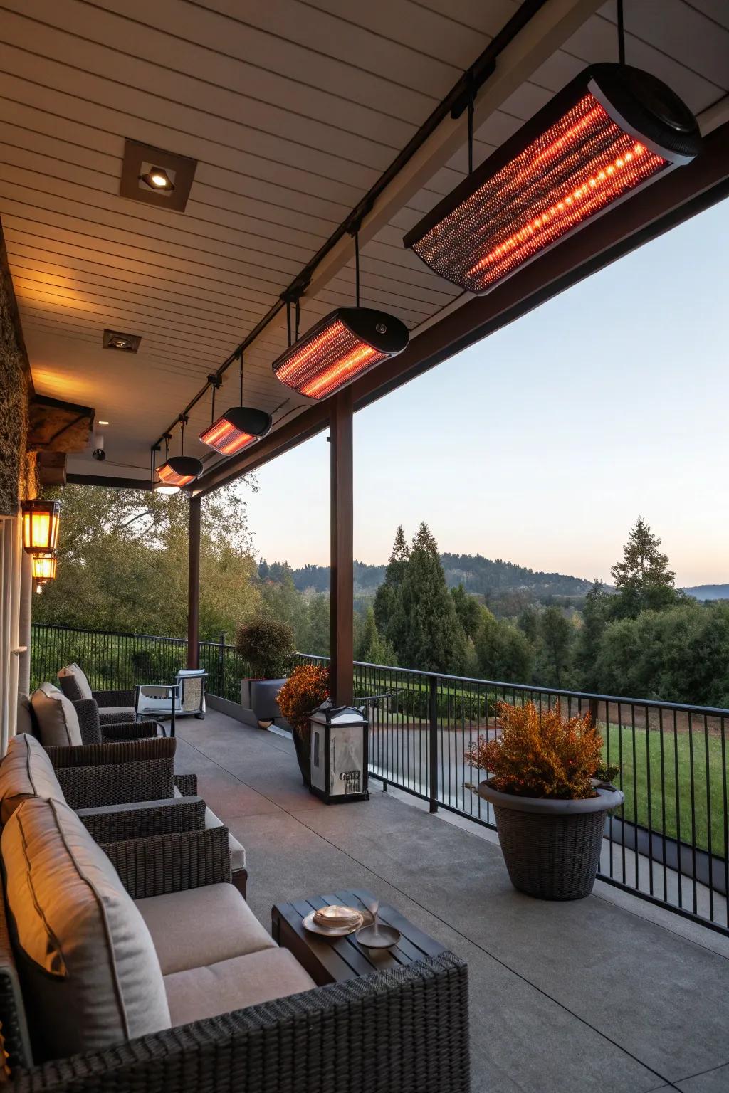 Wall-mounted infrared warmers offer efficacious and subtle heat.
