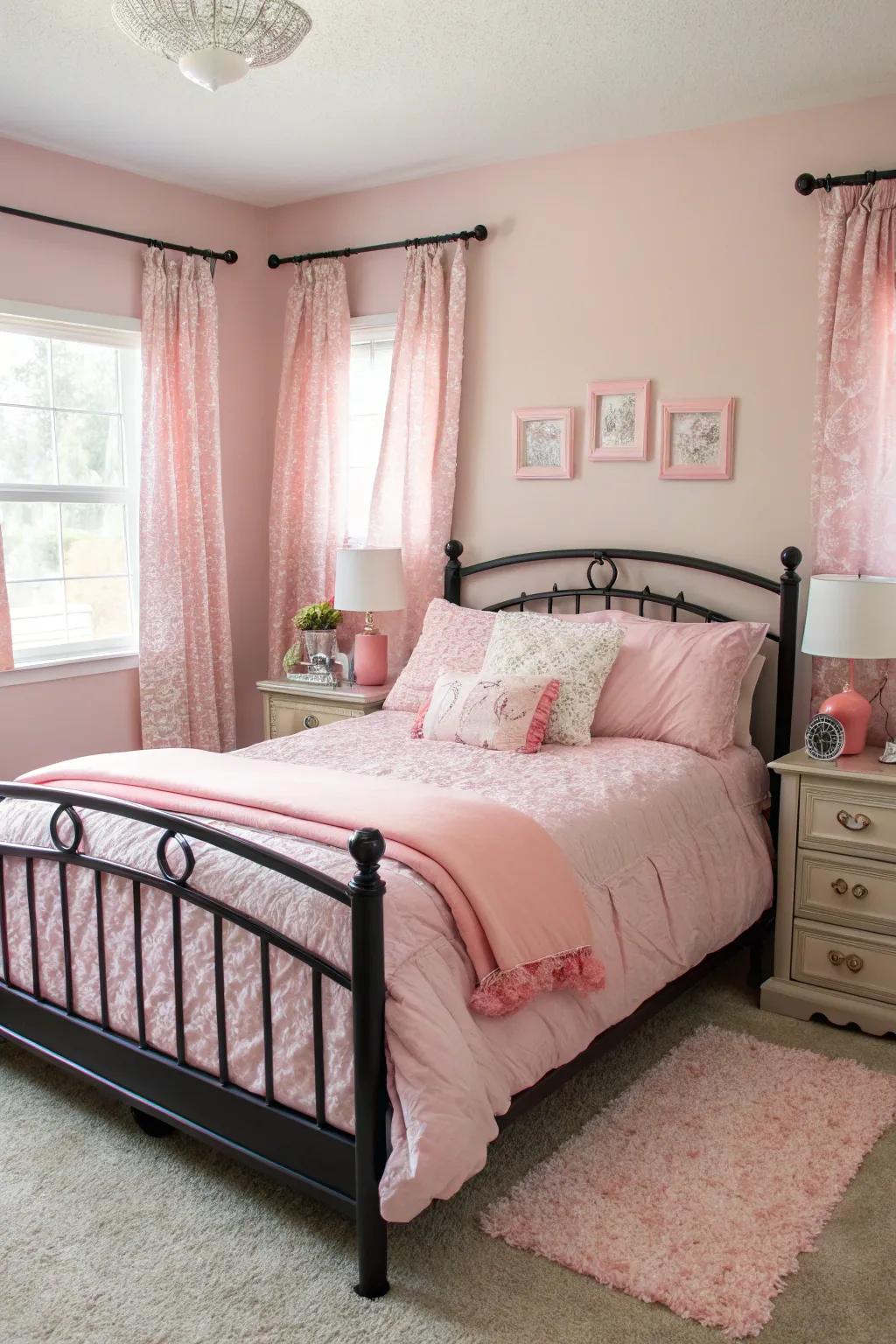 Strong furniture choices create a cohesive and striking design.