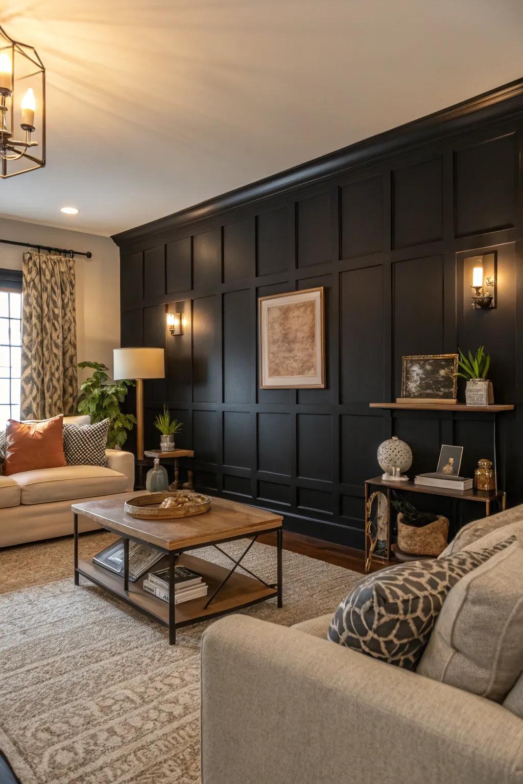 Accent walls incorporate dimension and prominence.