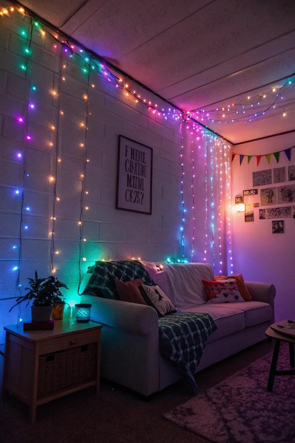 Ornamental lights shine softly, creating an enchanting ambiance.