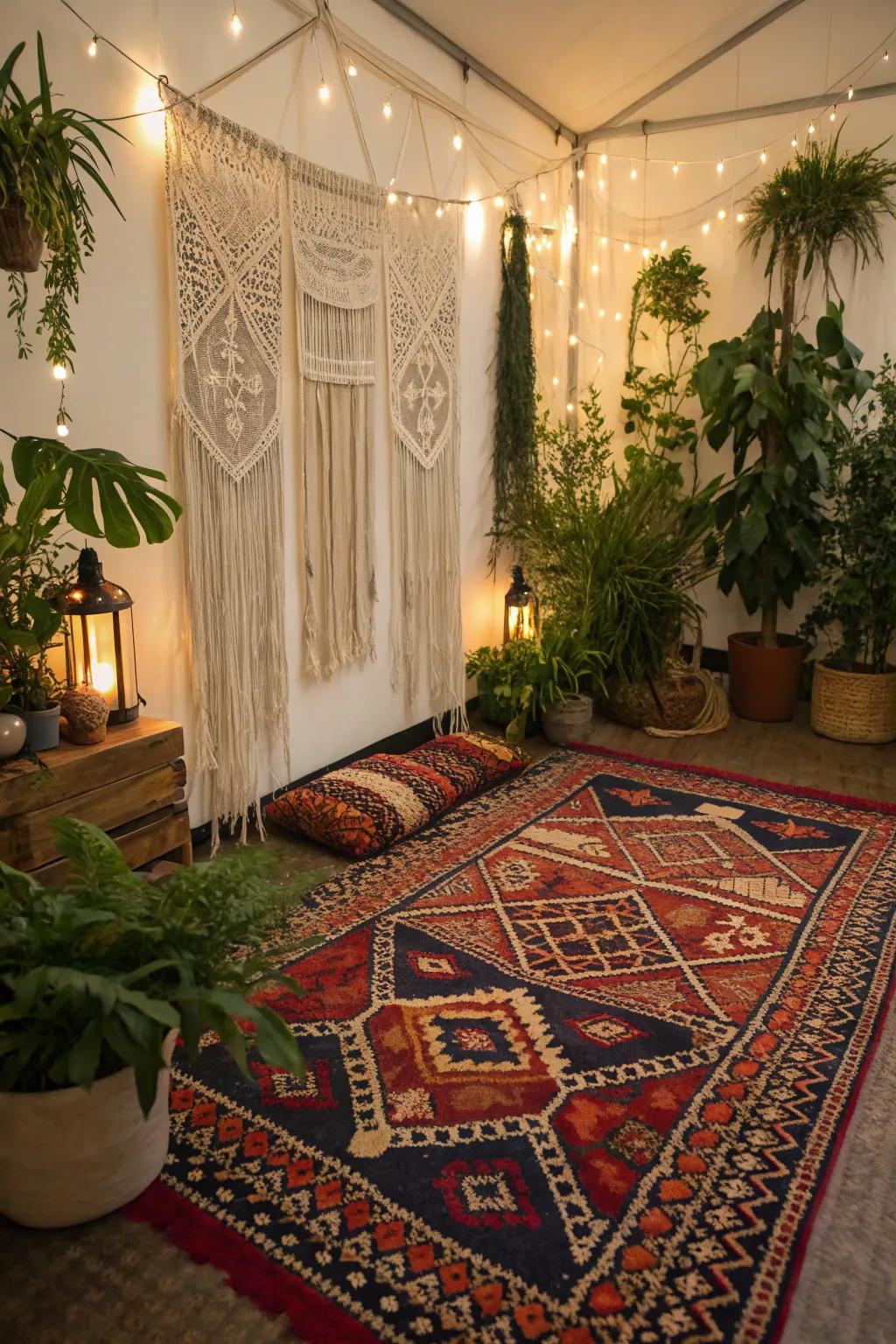 The infusion of textured fabrics introduces cordiality and individuality to the flora chamber.