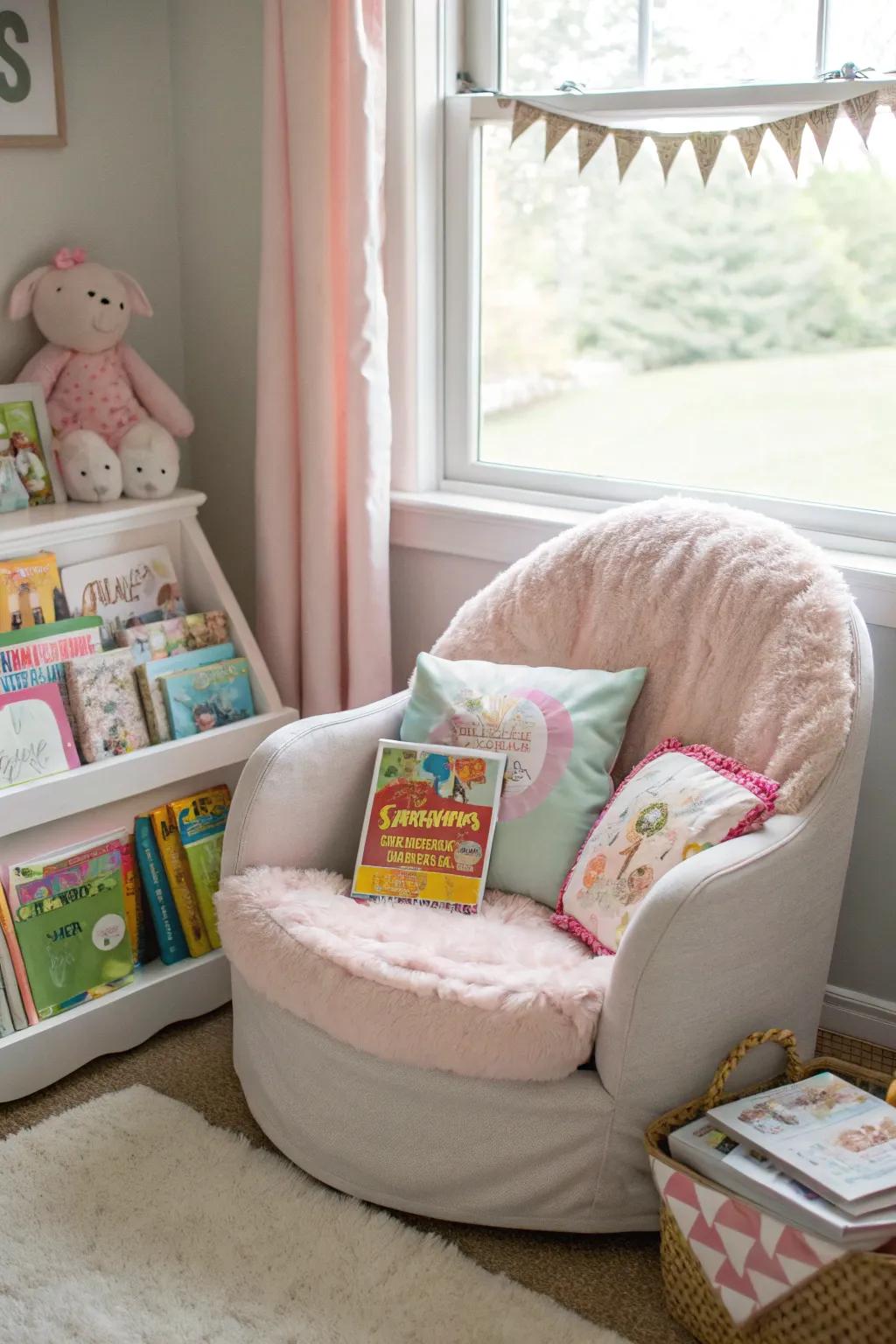 An enchanting reading spot perfect for leisure and enjoying stories.