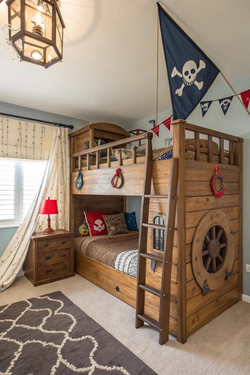 Themed bunks cultivate an energetic environment.