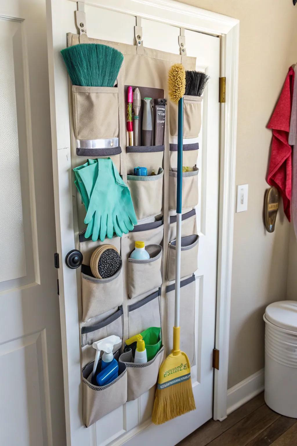 Enhance storage through astute door-affixed organizers.