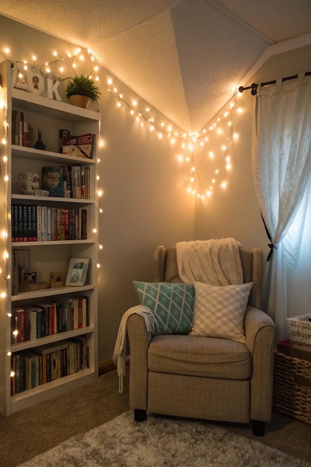 Establish the right mood with gentle lighting in your tranquil corner.