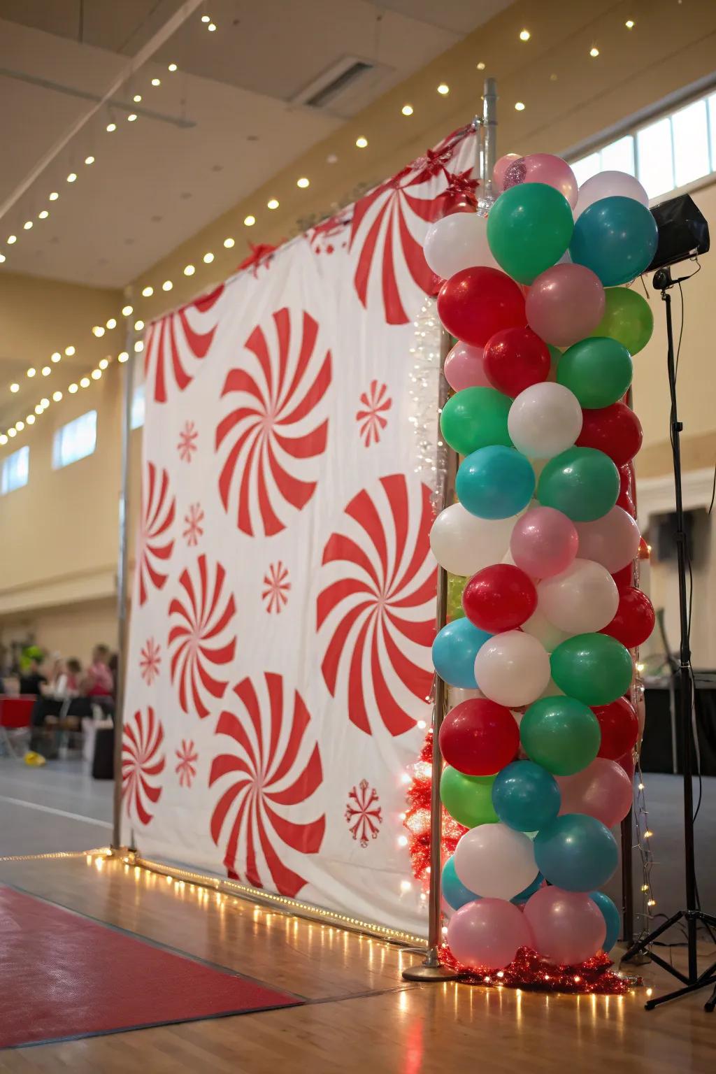 Capture recollections with a peppermint rotation background.
