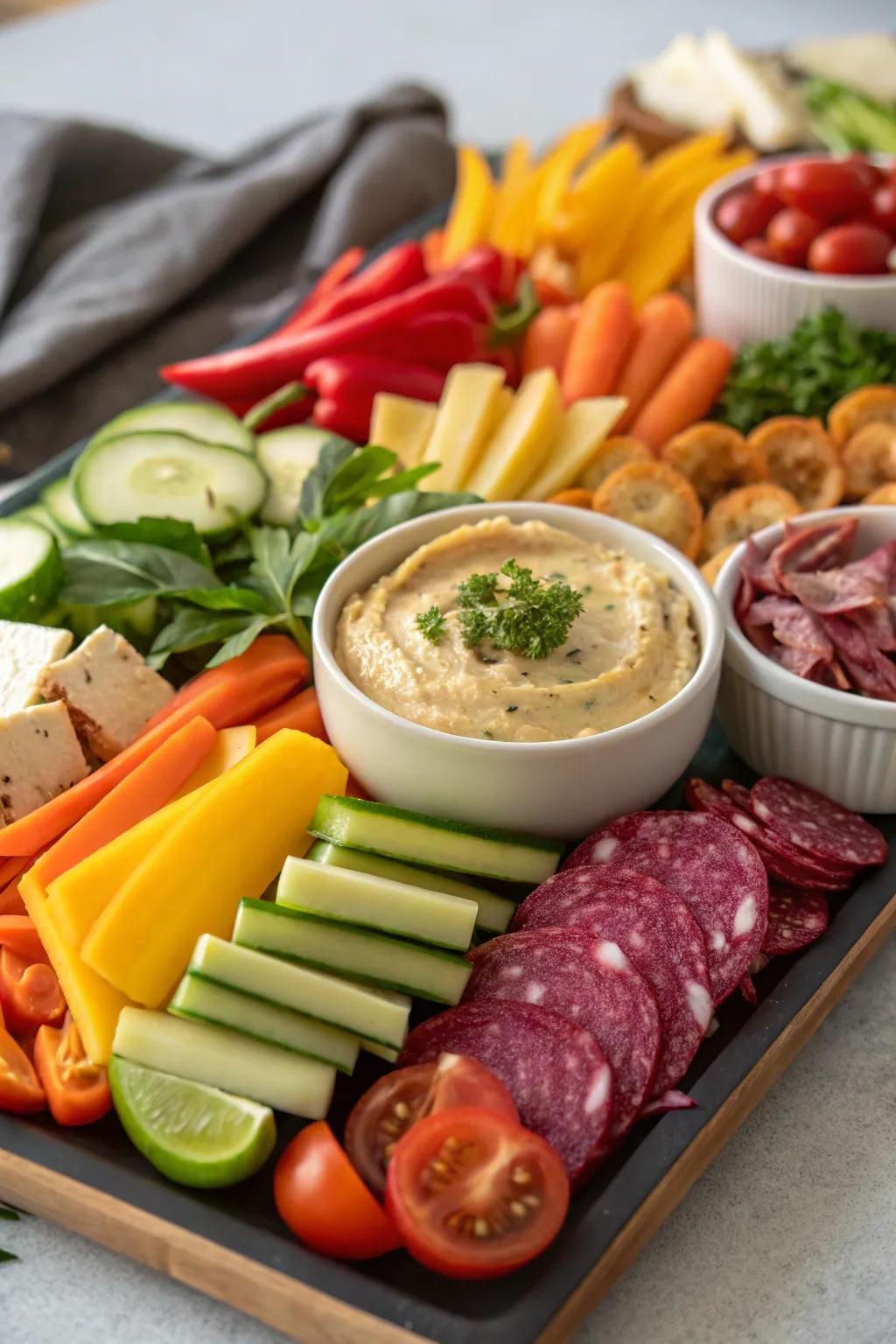 A revitalizing spin on the classic platter with garden vegetables.