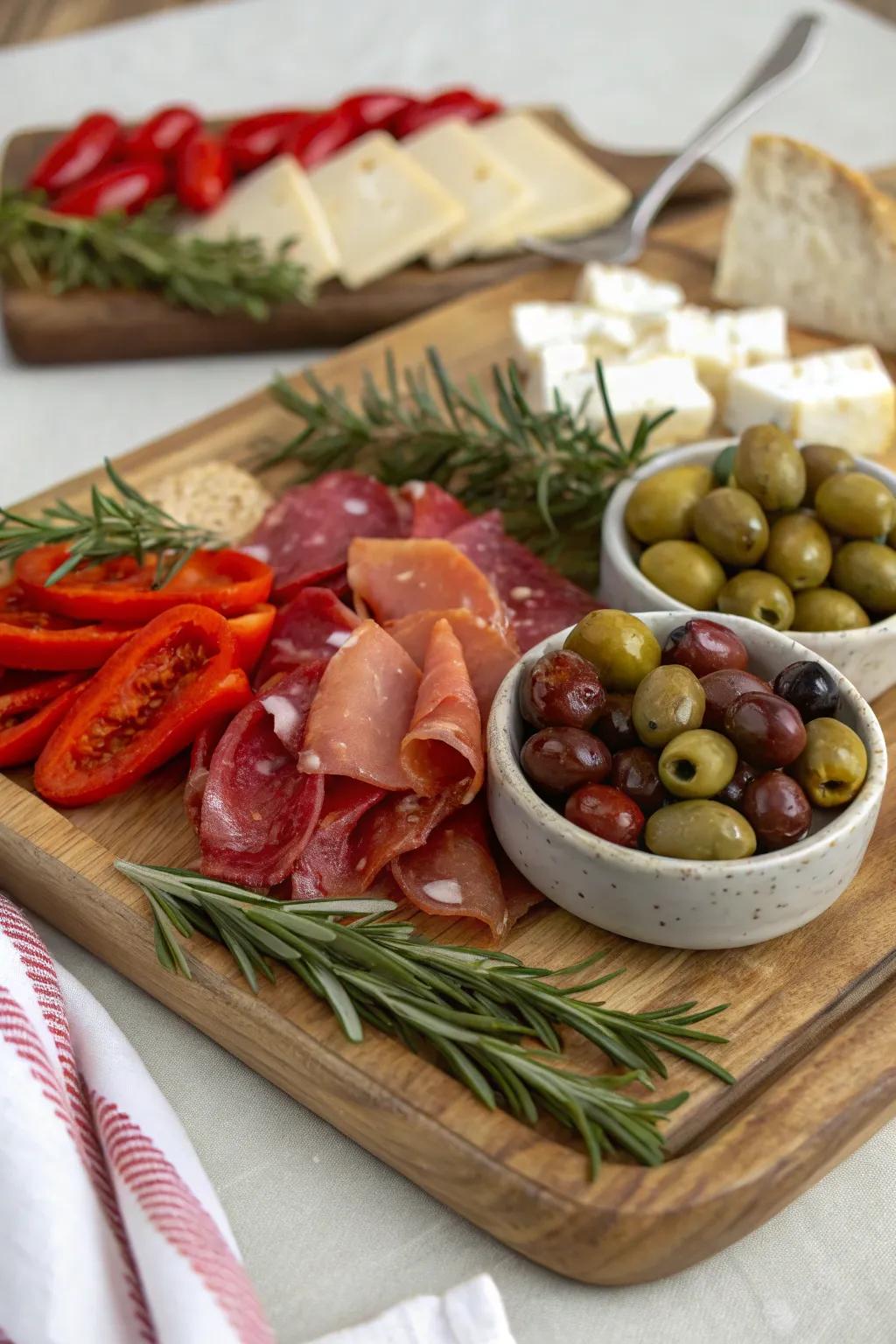 A Mediterranean escape manifested in charcuterie form.