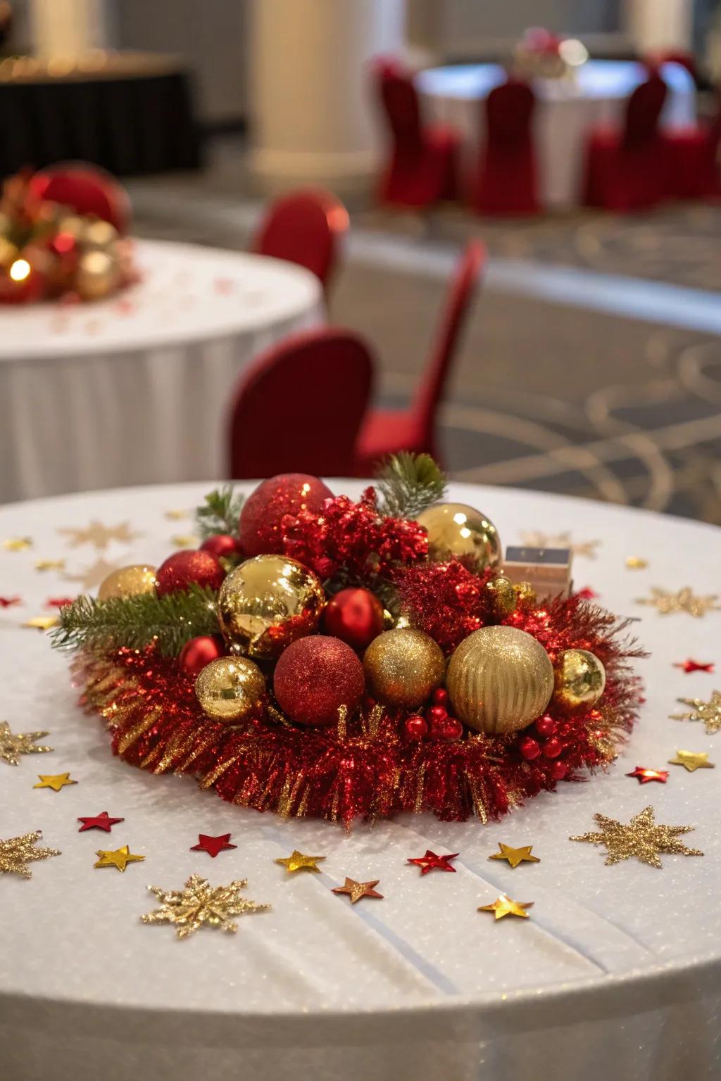 Trinkets infuse a soupçon of celebratory radiance to the surface.