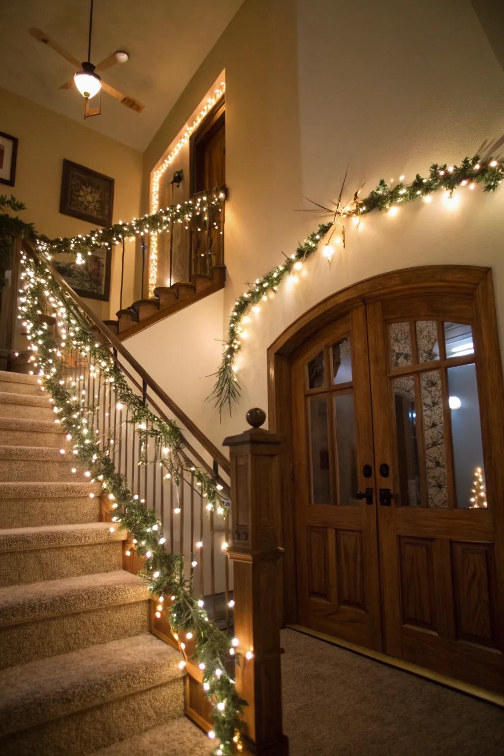 Twinkling lights bring warmth and magic to your entryway decor.