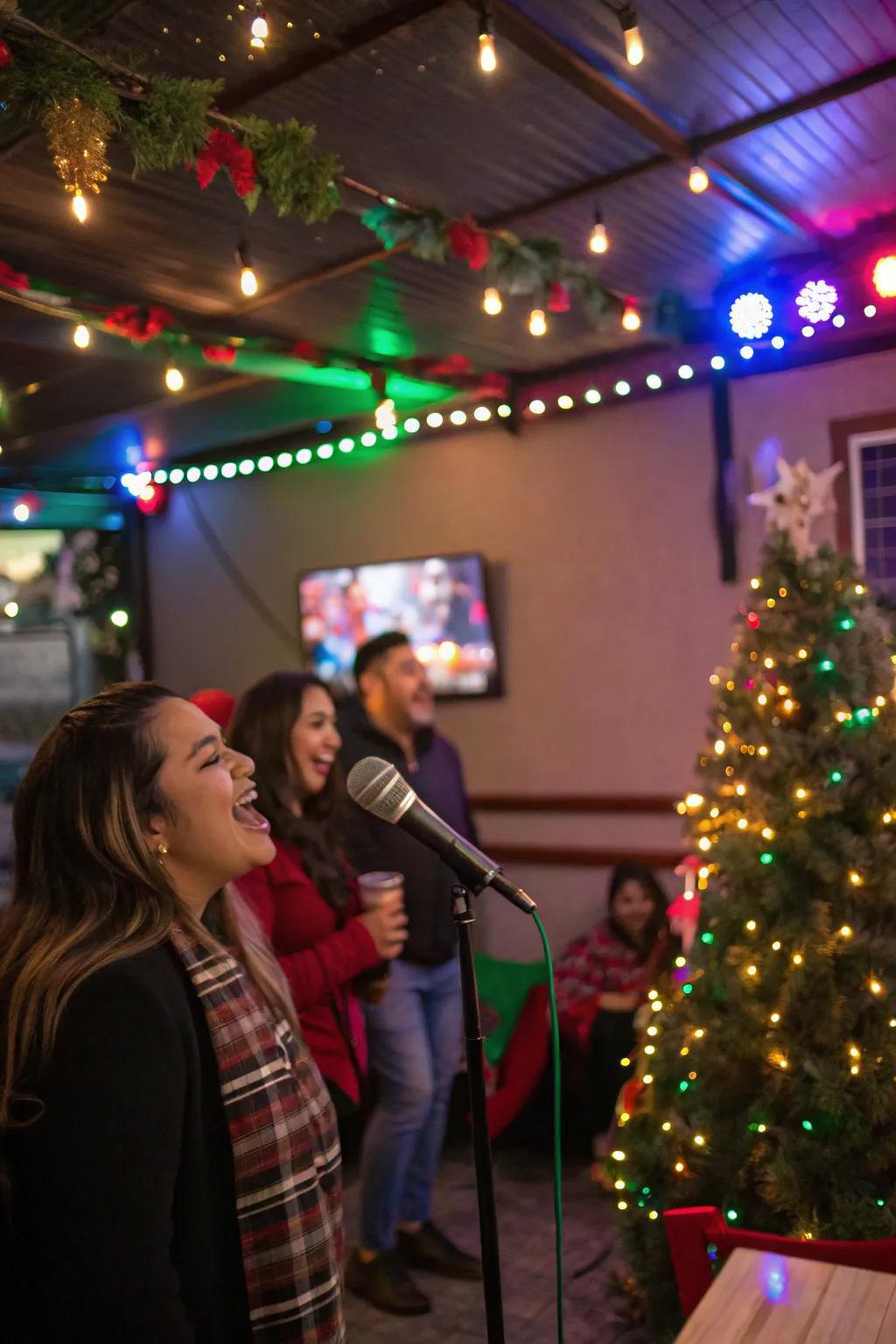An amusing Yuletide karaoke showdown, certain to elicit laughter and cheer.