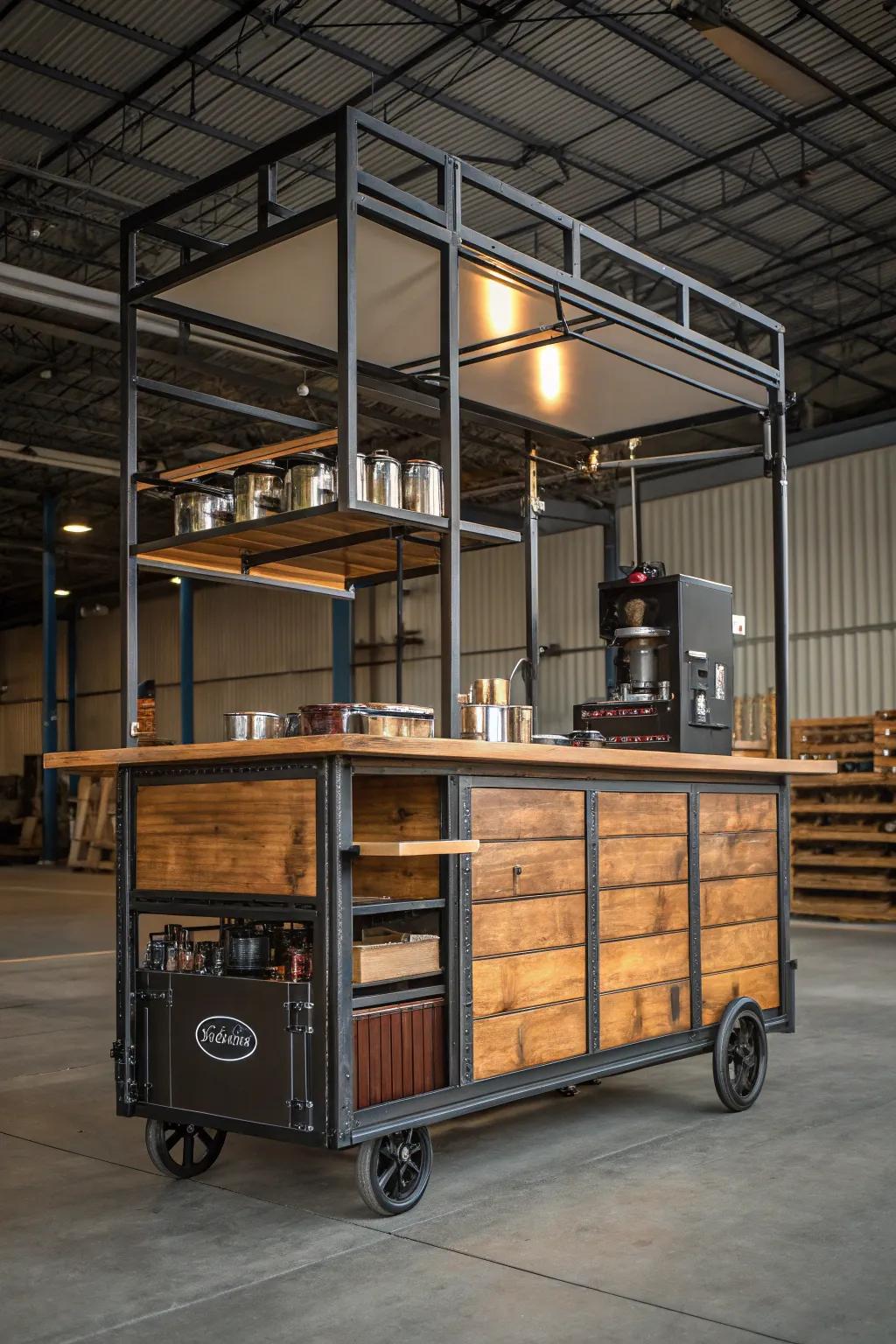 Infuse your coffee area with a hint of industrial charm.