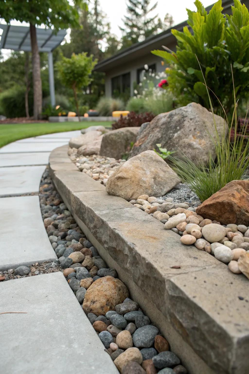 Enrich texture using gravel and stone highlights.