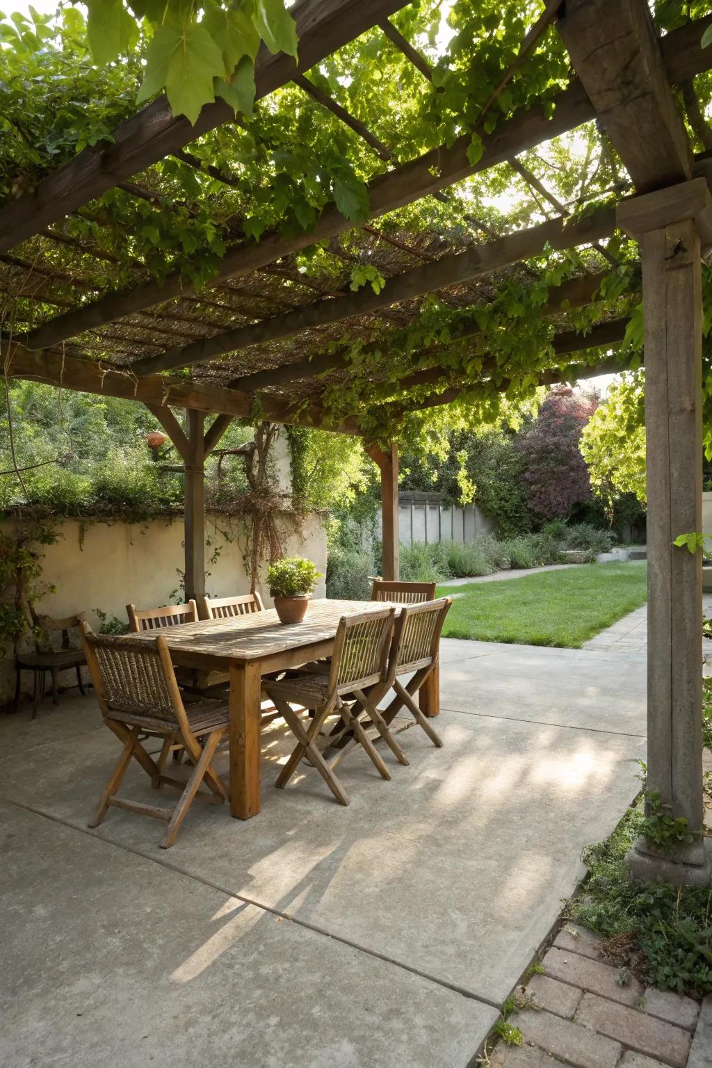 Pergolas supply shade and elegance to your patio.