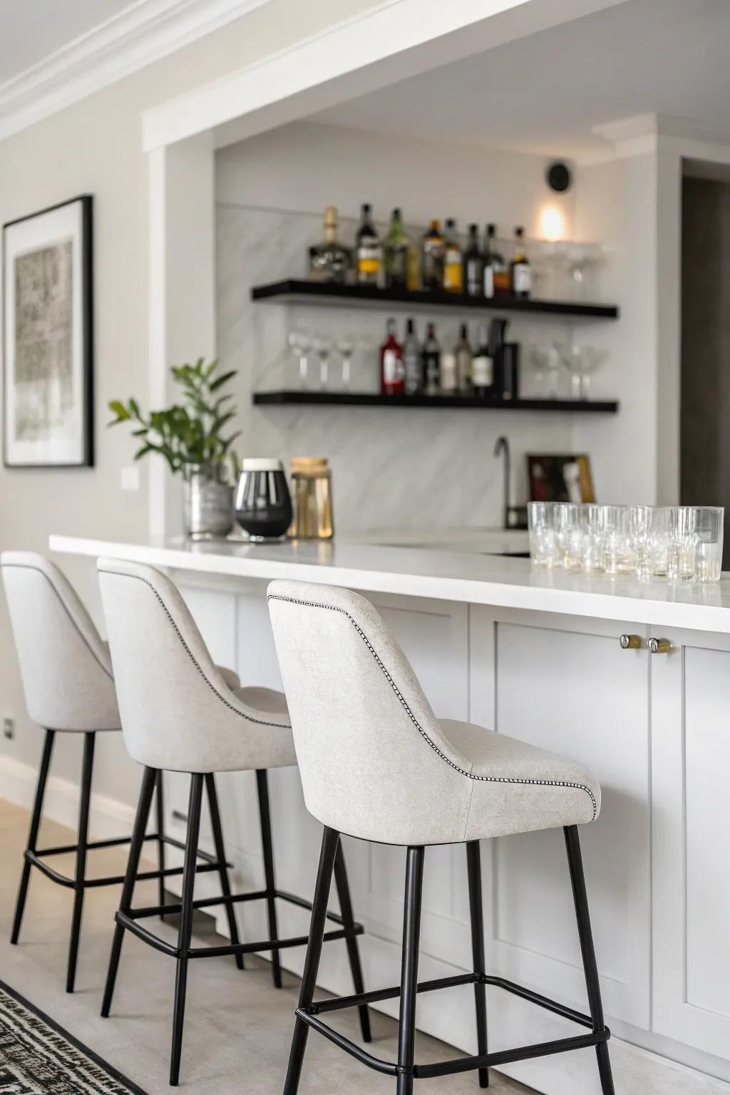 Appreciate the beauty of simplicity with a minimalist bar design.