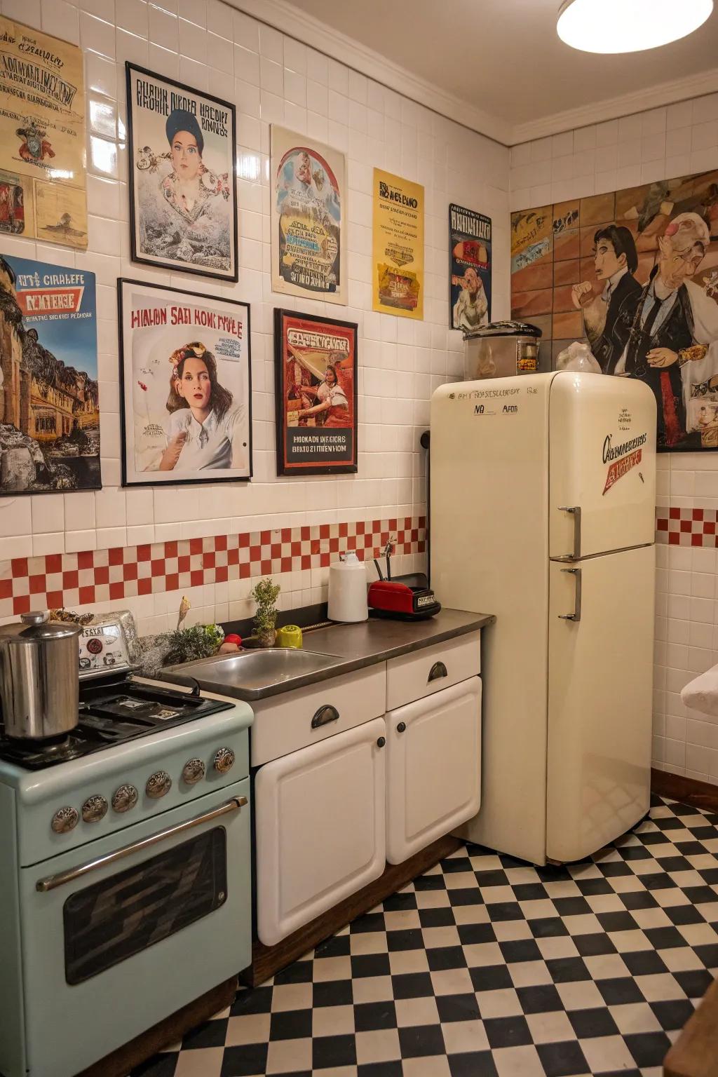 Retro posters contribute nostalgic allure to your area.