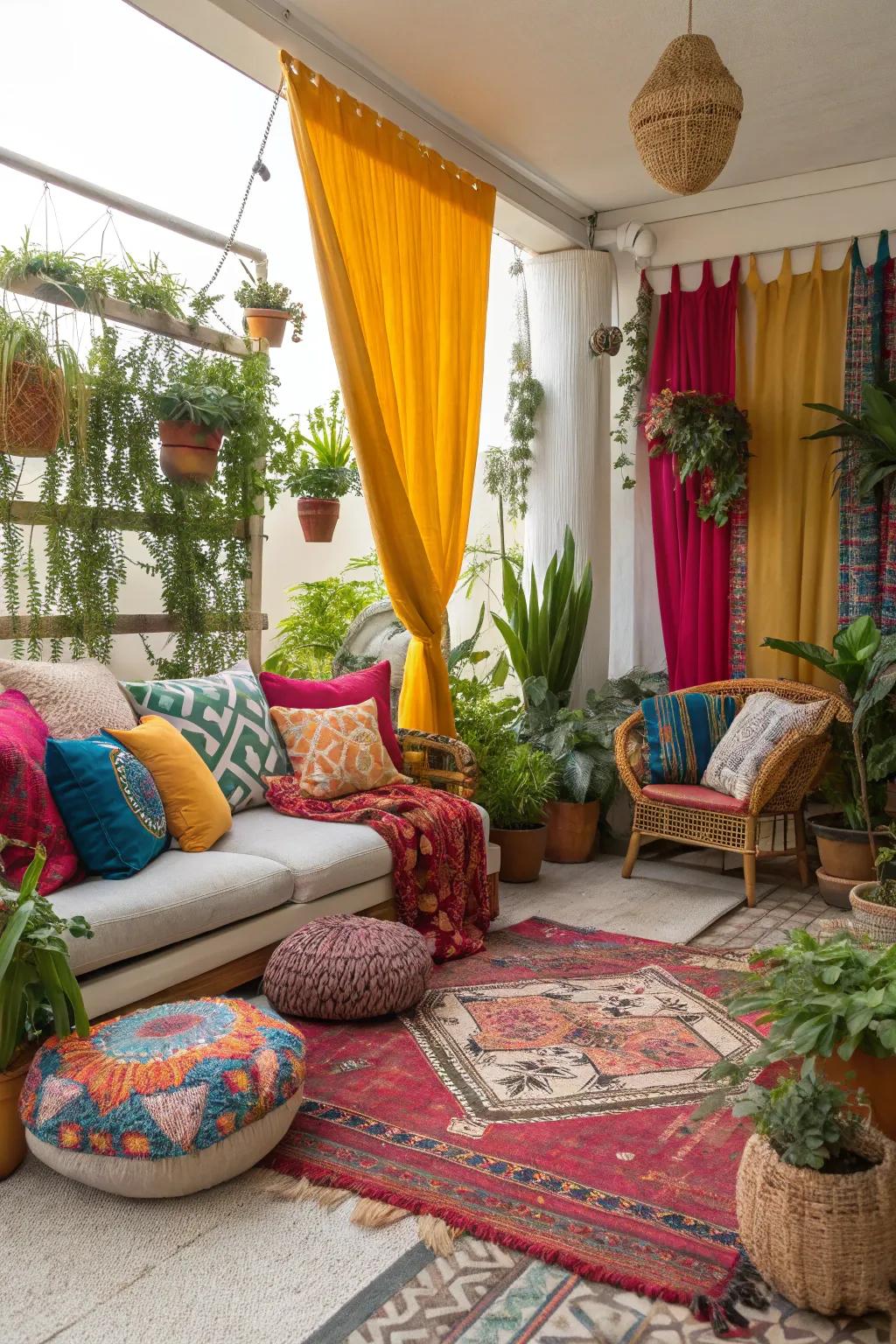 Embrace a bohemian aesthetic for a welcoming and comforting ambiance.