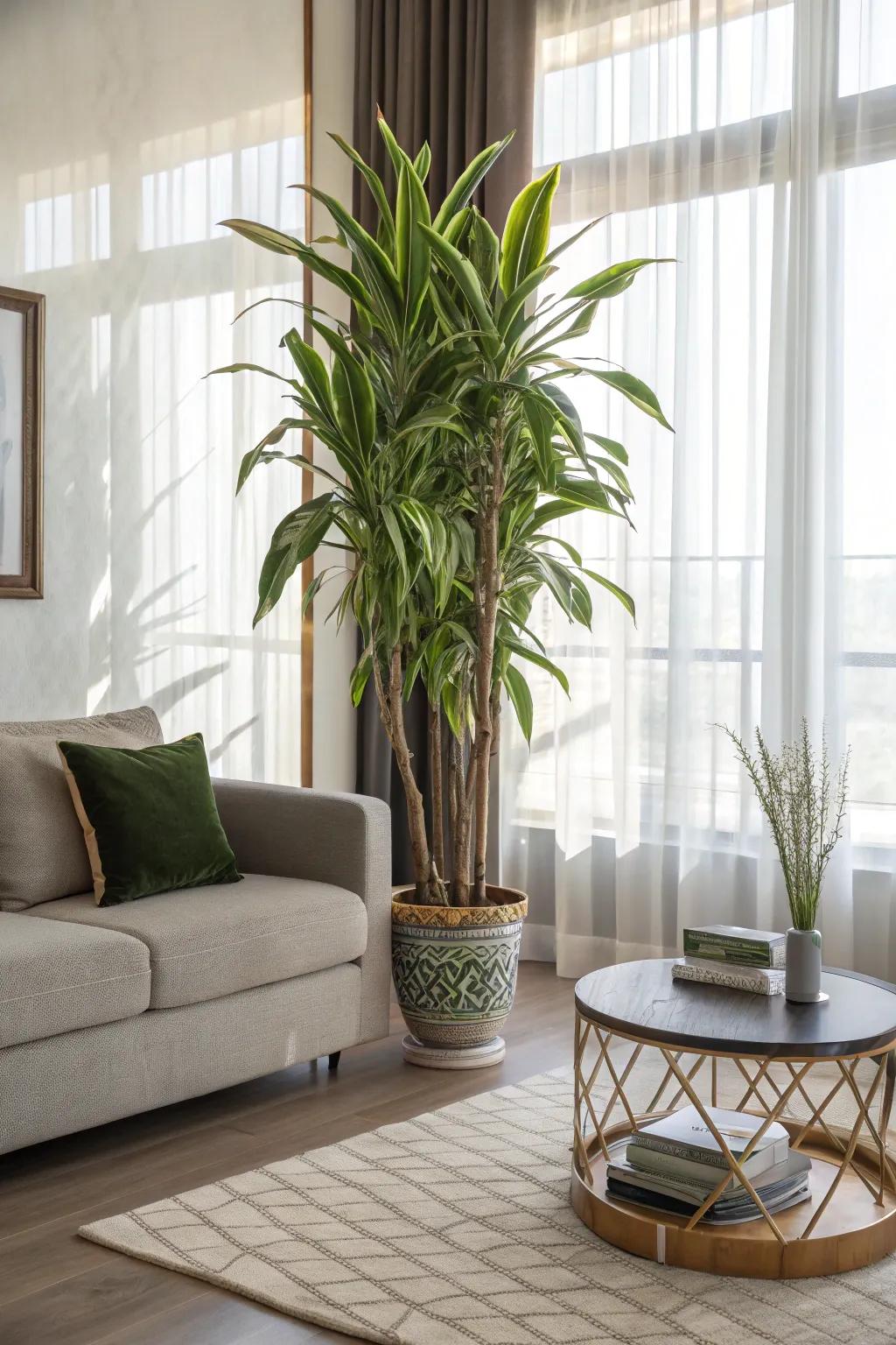 Infuse corners with vitality by adding a thriving, statement-making plant.