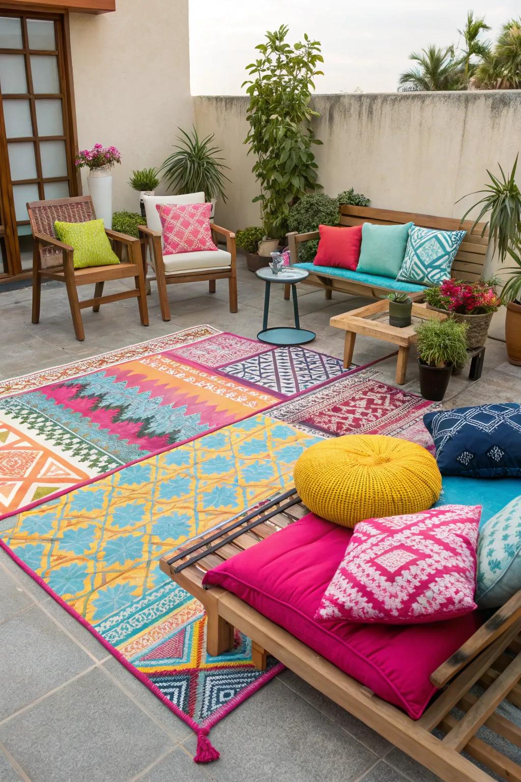 Textiles add comfort and personality to your patio.