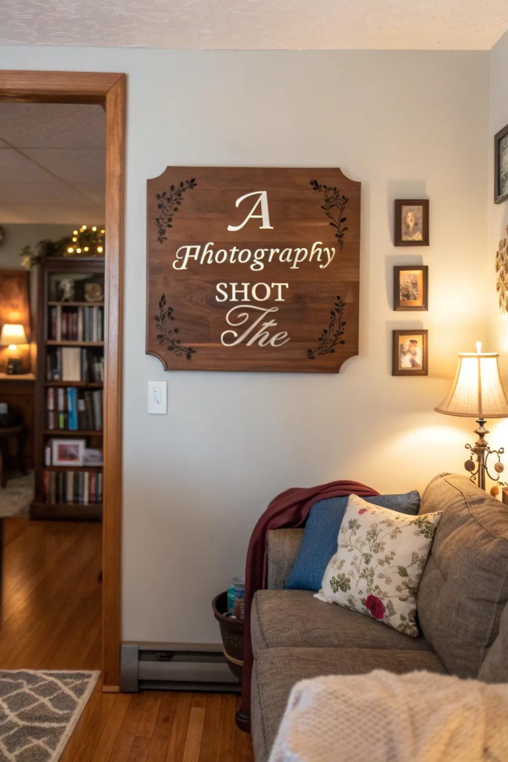 Inscribed tablets impart a personalized essence to home decor.