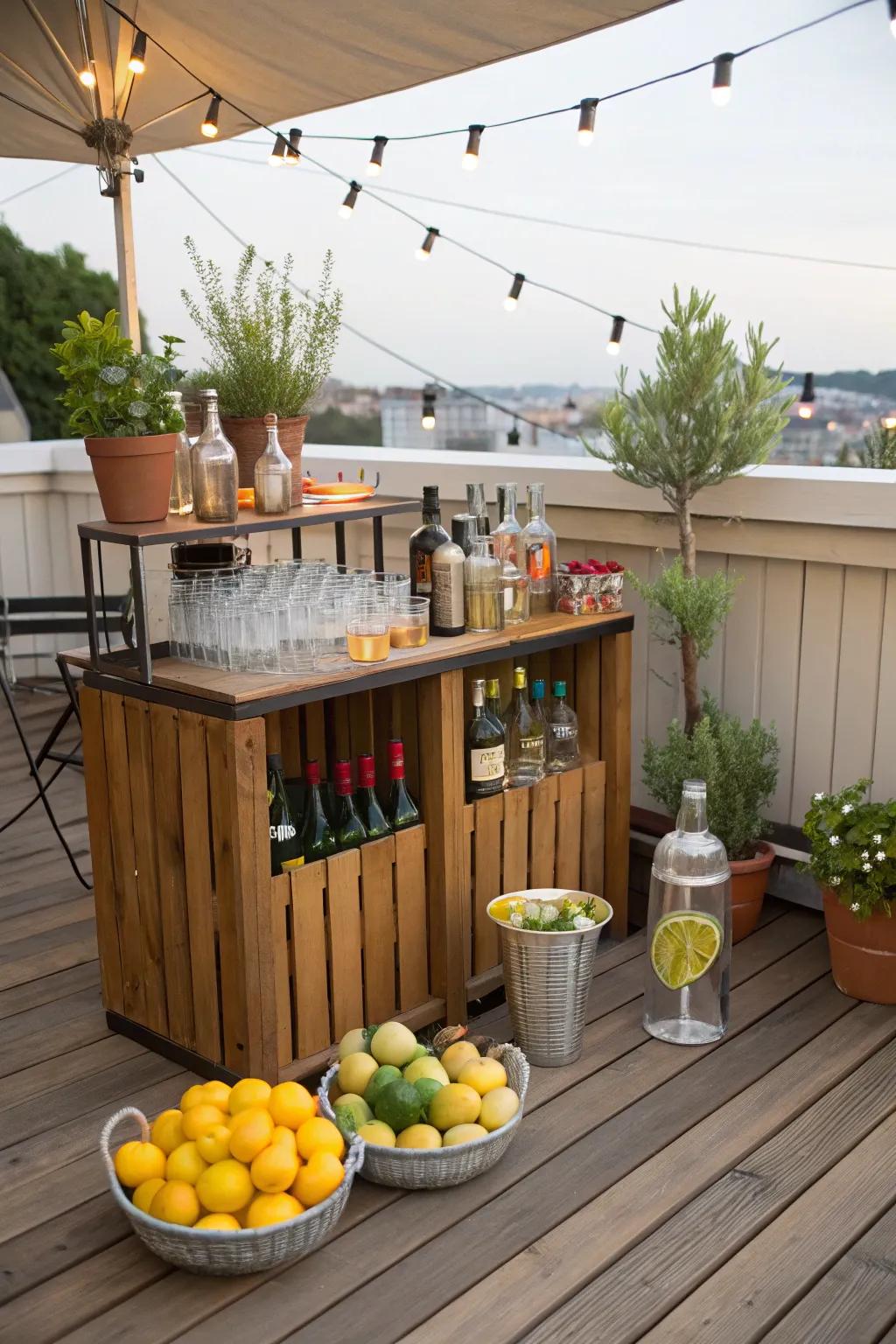 A DIY bar encourages interaction and personalization.