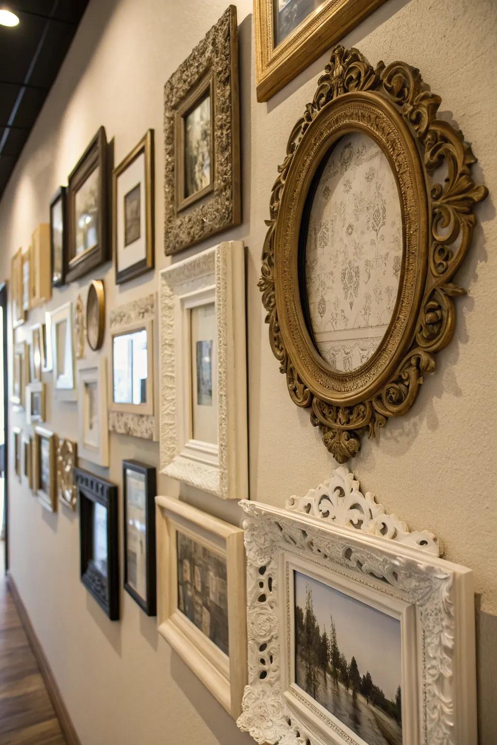 A unique collection of frames introducing individual character to any room.