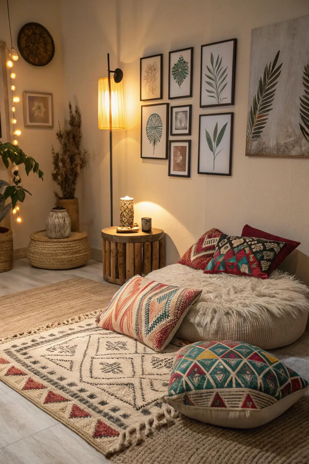 Ornamental accents contribute individuality to this sanctuary.