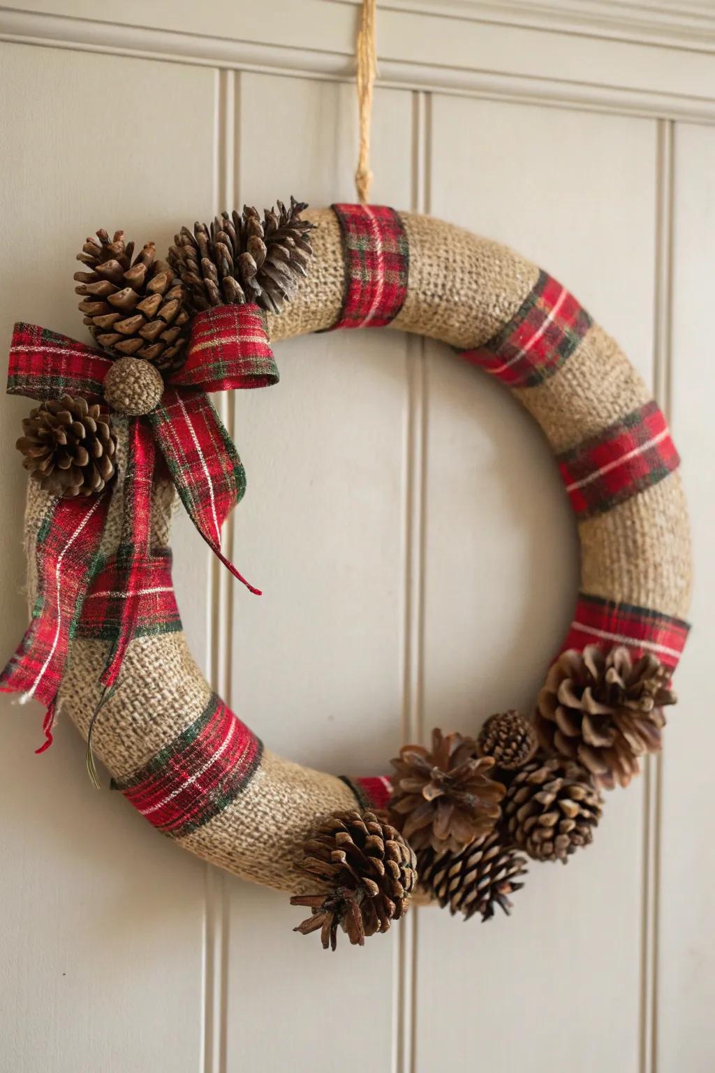 Immerse yourself in the inviting refinement of Unpretentious Farmhouse Appeal through this captivating DIY Christmas wreath.