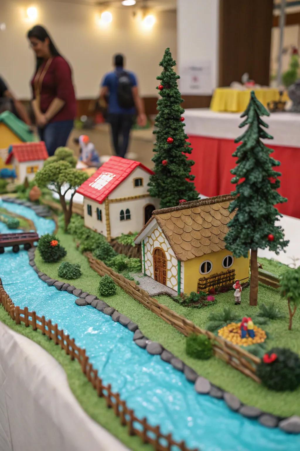 An enchanting village scenario for your Golu presentation.