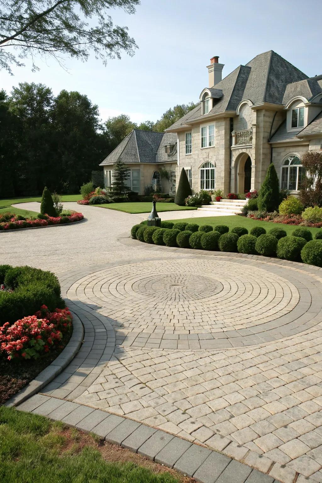 Circular motifs establish a stately and hospitable entrance.