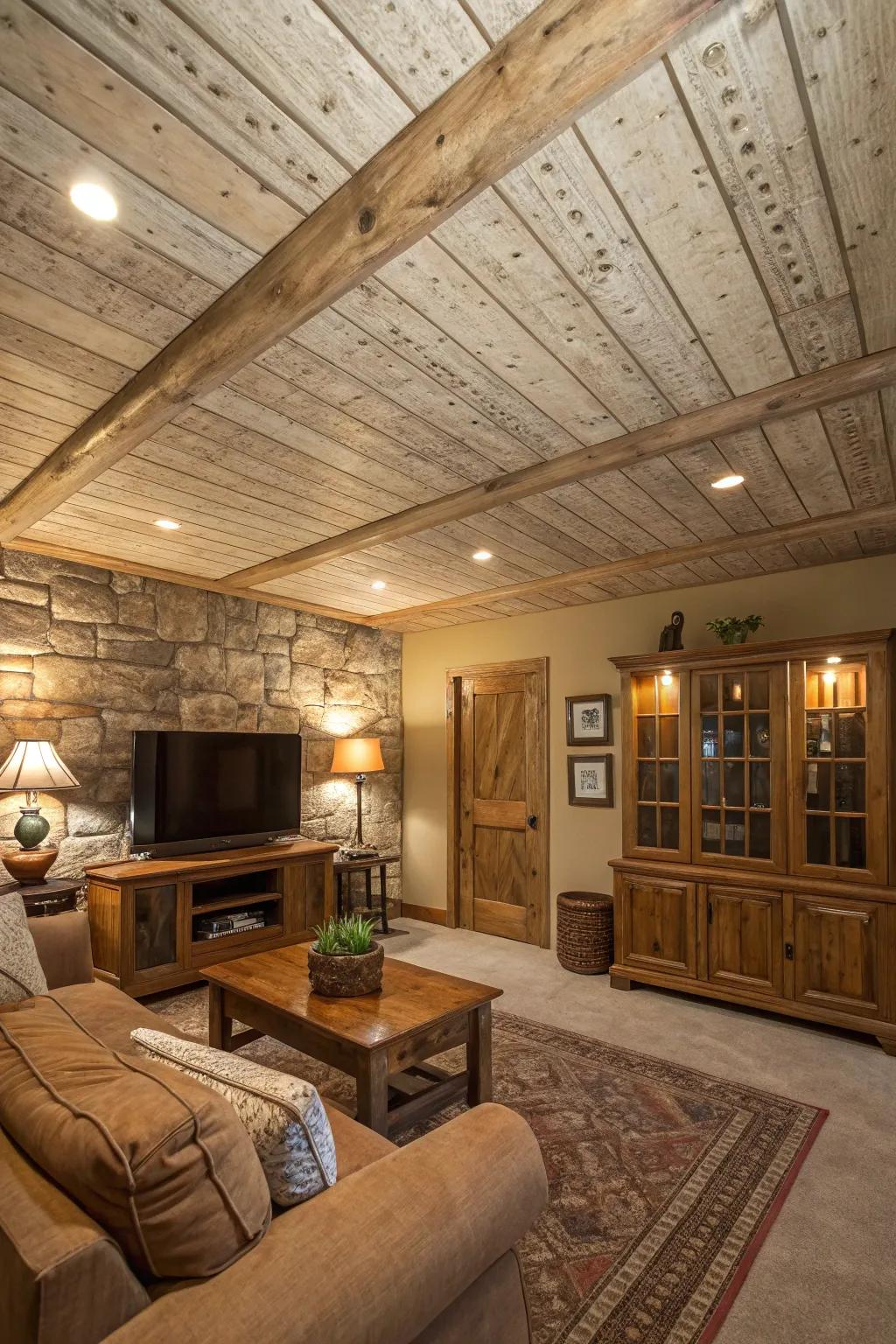 Any space gains depth and personality from textured ceilings.