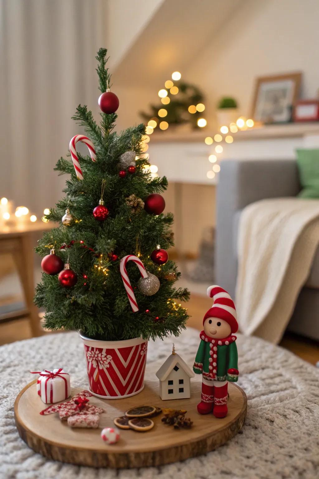 Change a small area into an enchanting mini Christmas scene.