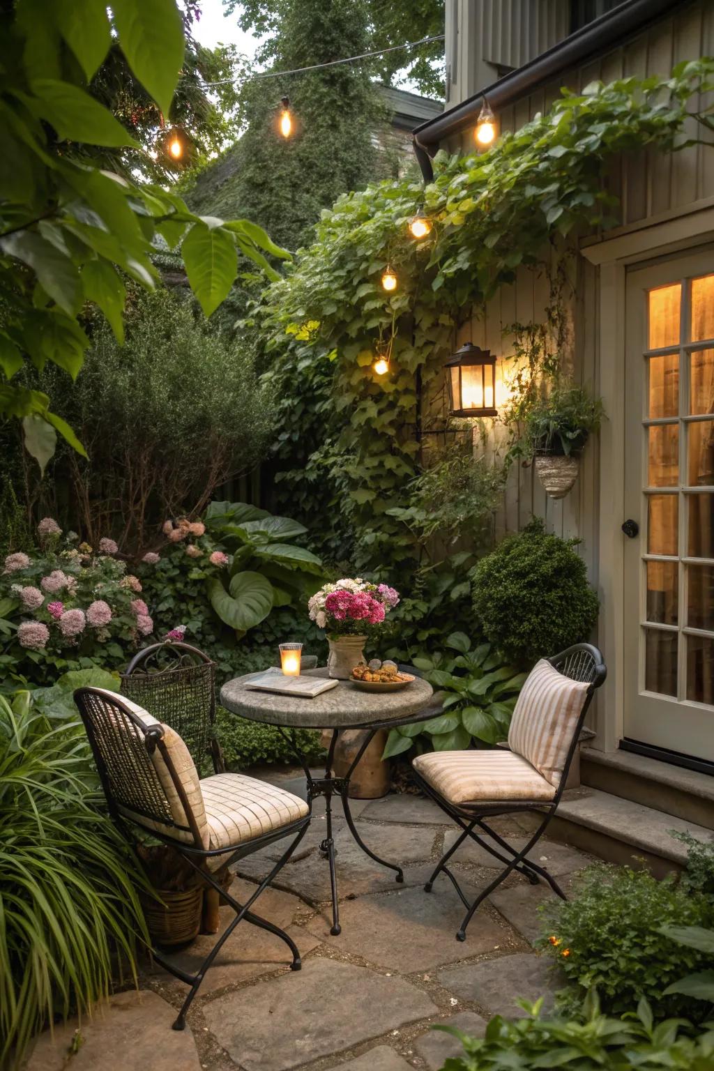 A comfortable seating area, perfect for unwinding in the garden.