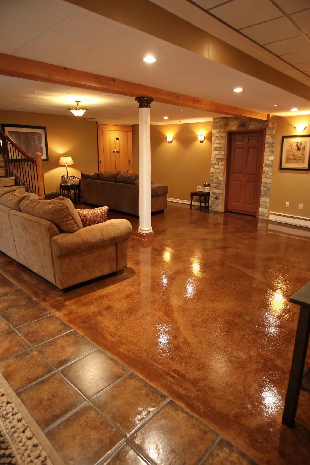 Earth tones cultivate a warm, inviting atmosphere.