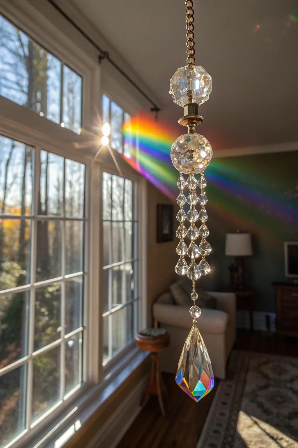 Add a touch of enchantment with a crystal suncatcher.