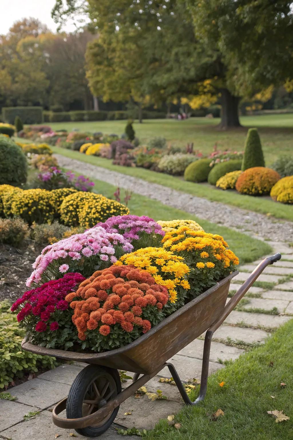 Charming aged barrow planter