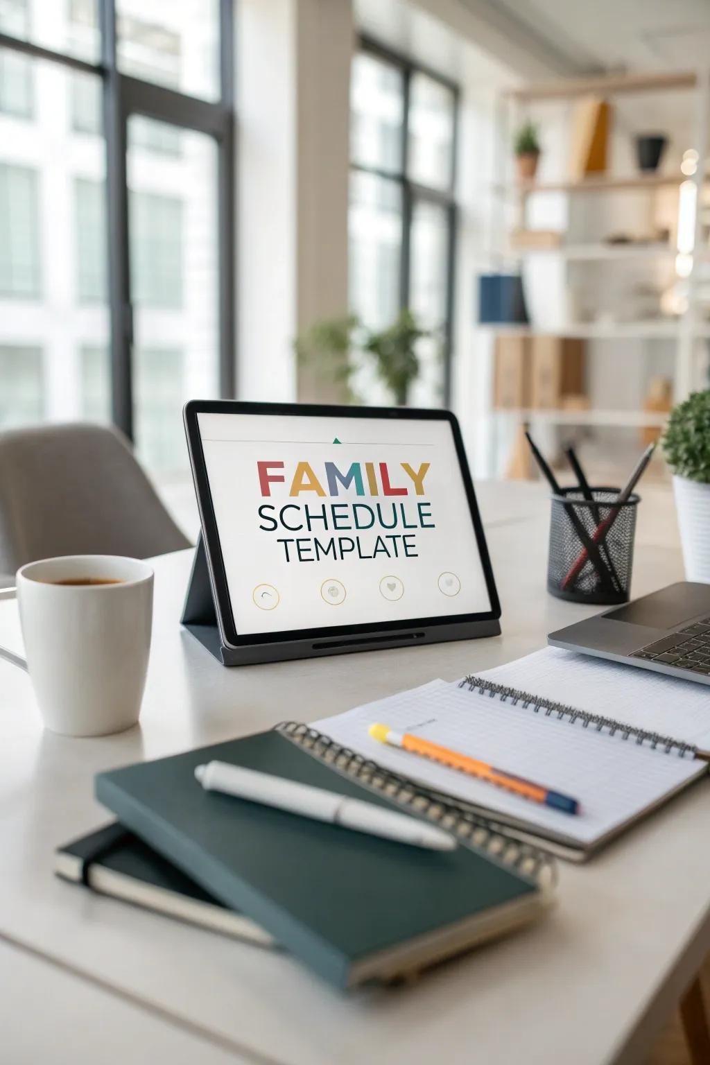 Digital layouts introduce a contemporary approach to family scheduling.