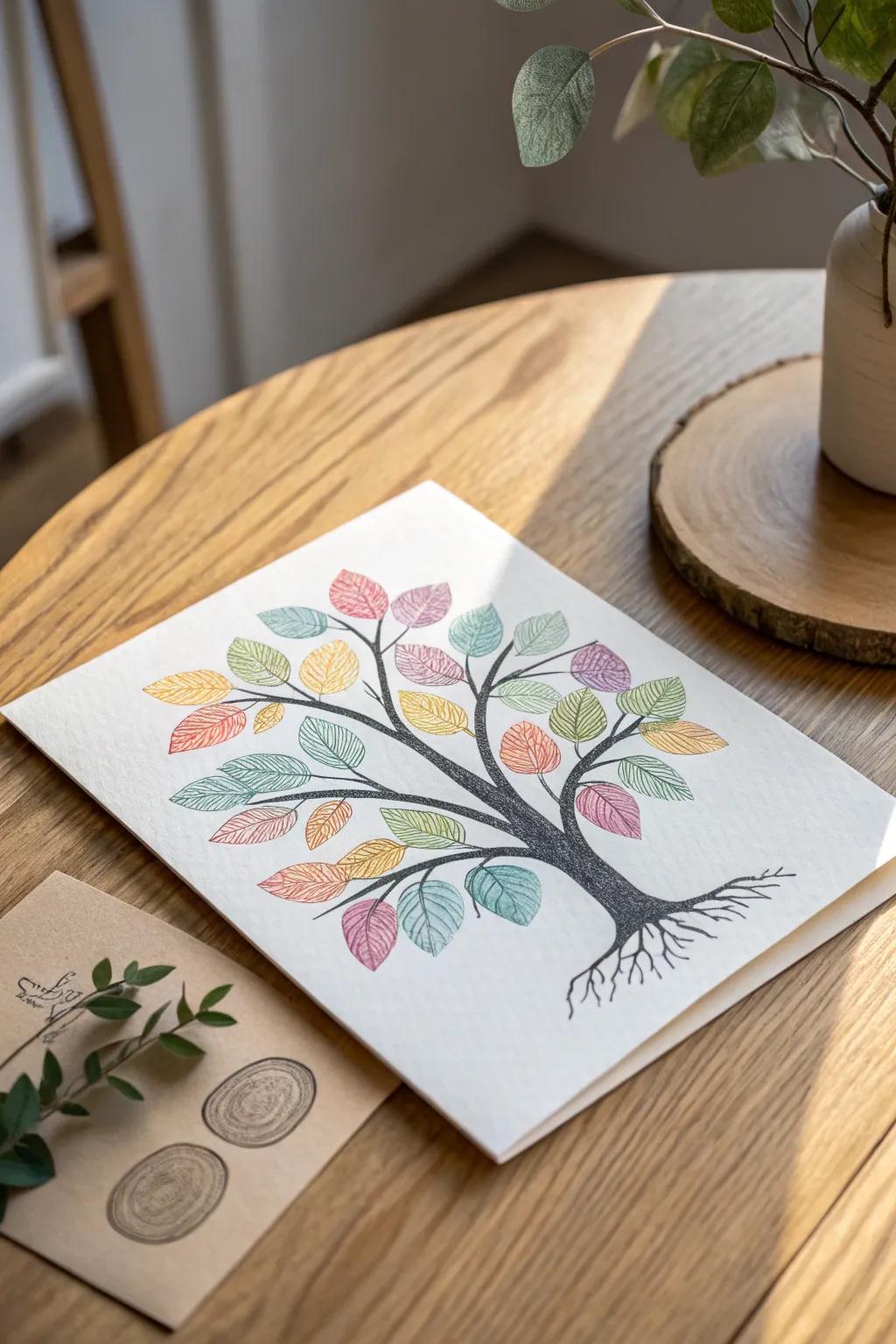 <strong><em>Celebrate Father’s Day with a handcrafted fingerprint tree card, a stunning ode to familial heritage.</em></strong>” loading=”lazy” class=”pimg”>
	</picture><figcaption><strong><em>Celebrate Father’s Day with a handcrafted fingerprint tree card, a stunning ode to familial heritage.</em></strong></figcaption></figure>
<p>Employ your paint-coated fingerprints to compose a tree adorned with multicolored foliage. It represents a delightful, albeit messy, pursuit, culminating in a homage to familial heritage that Dad will perpetually appreciate.</p>
<h3>A few relevant products:</h3>
<ul class=