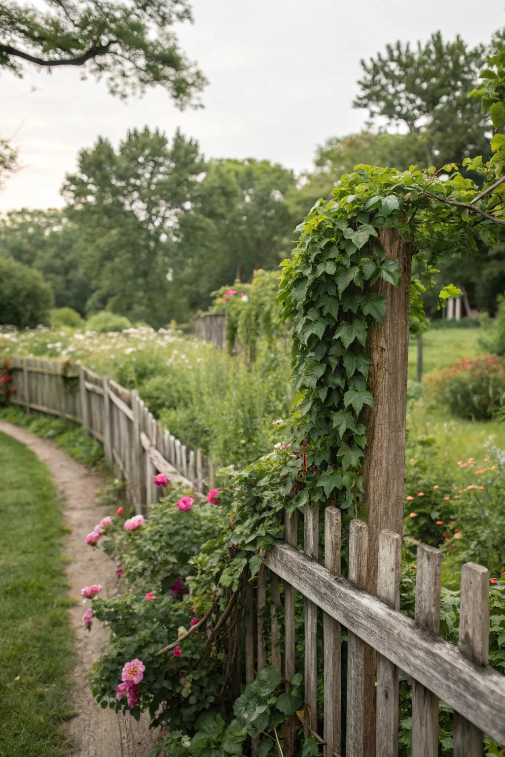 Unite greenery to create a fence that evolves as one with its surrounding environment.