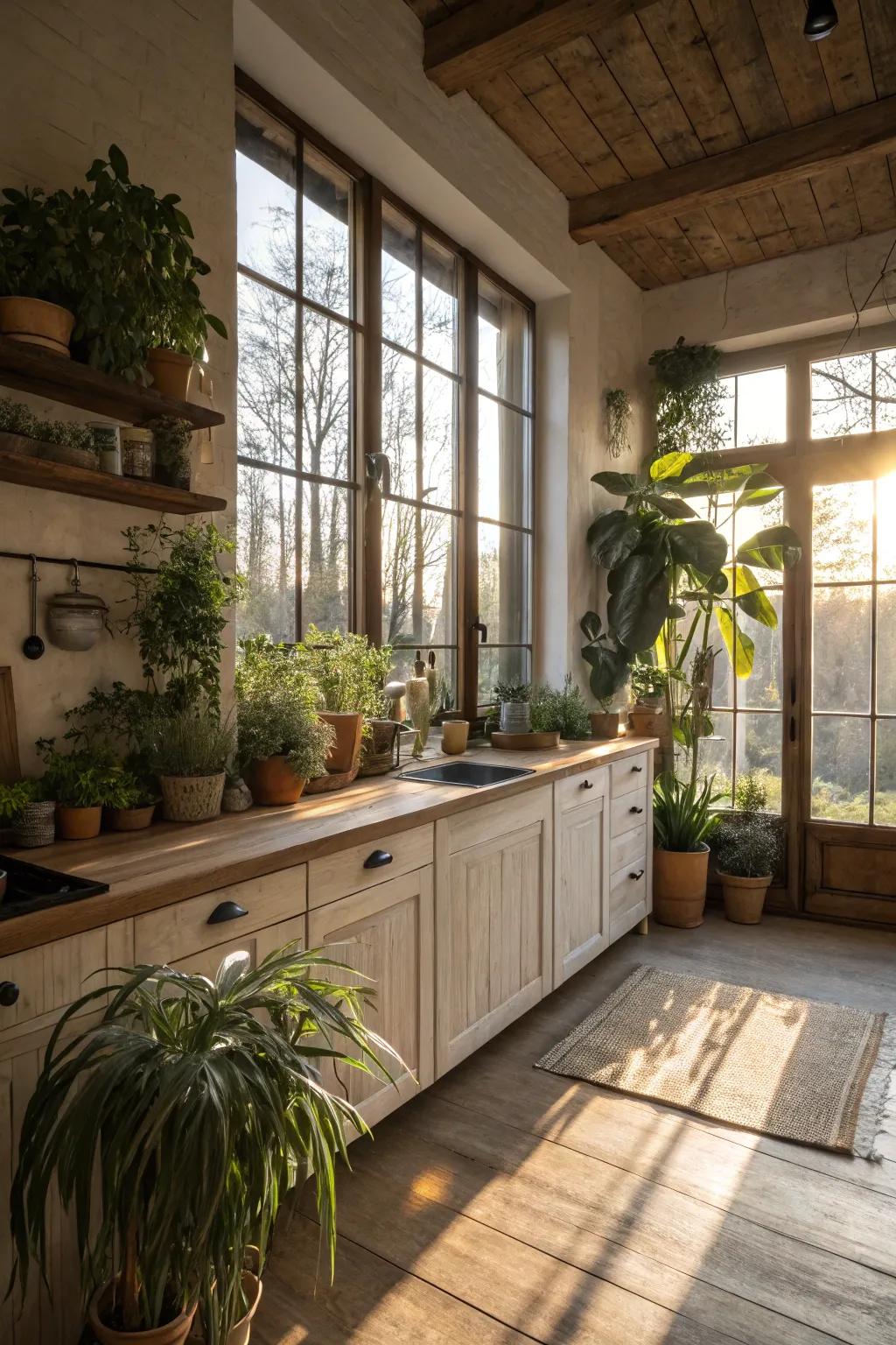 Immerse your cooking area in natural illumination for an airy, bright environment.