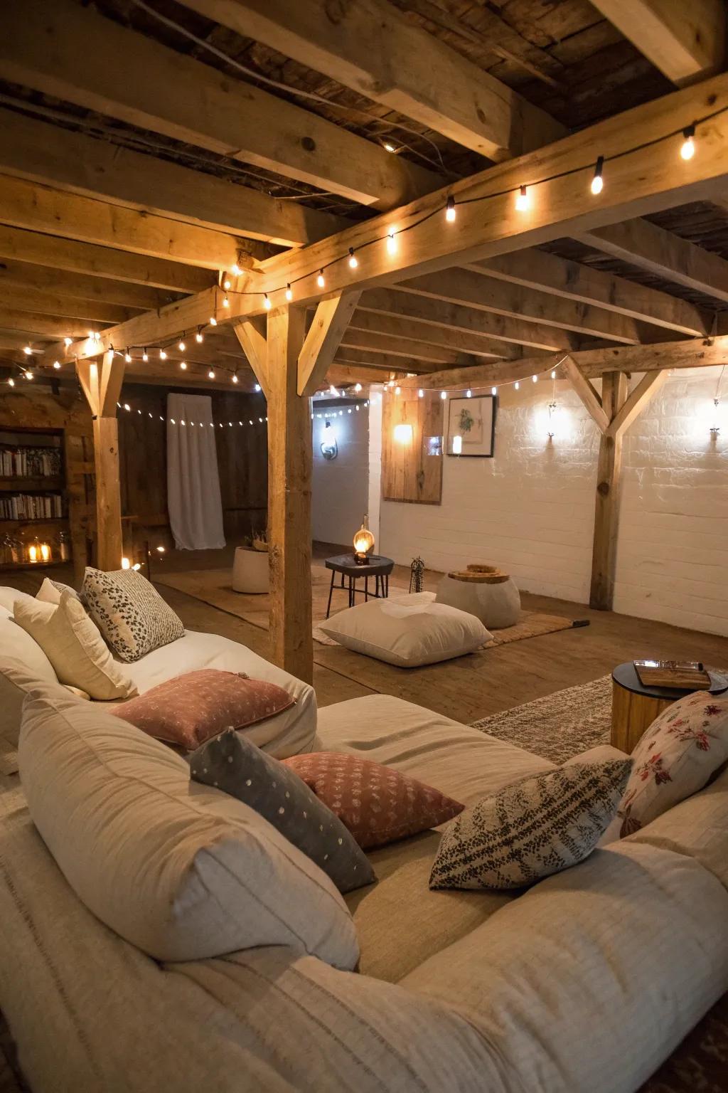 Unwind in a comfortable lounge retreat located in your crawl space.