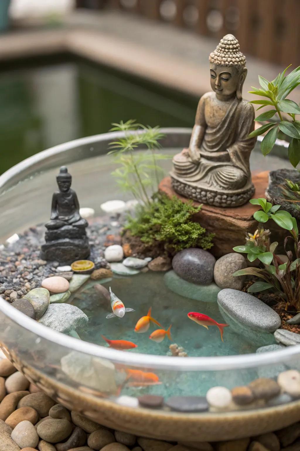 A zen-inspired aquarium promoting tranquility and serenity